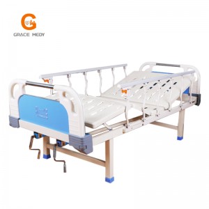 A06-1 Two crank hospital bed with Korean guardrail