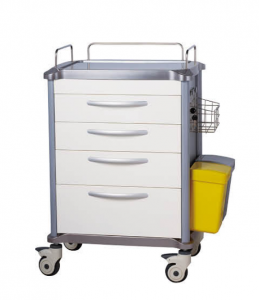 Hospital Furniture ABS Plastic Medicine Medical cart Emergency treatment trolley