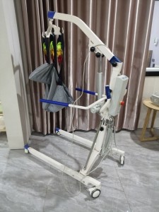 Heavy-duty assembly-free foldable manual electric patient lift with sling for disabled patient transfer lift