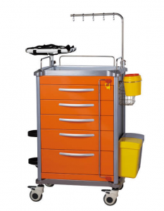 Hospital Furniture ABS Plastic Medicine Medical cart Emergency treatment trolley