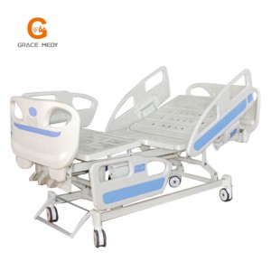 A02-2 ABS 3 functions manual hospital bed nursing patient icu 3 cranks medical bed price with toilet