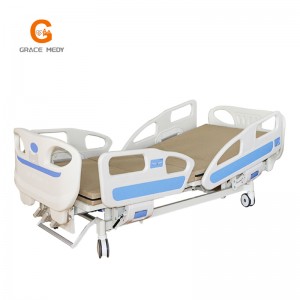 A02-2 ABS 3 functions manual hospital bed nursing patient icu 3 cranks medical bed price with toilet