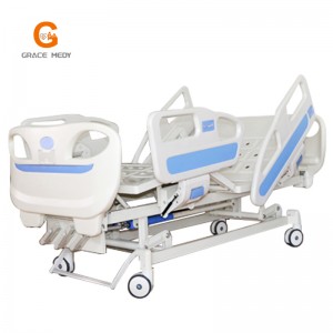 A02-2 ABS 3 functions manual hospital bed nursing patient icu 3 cranks medical bed price with toilet