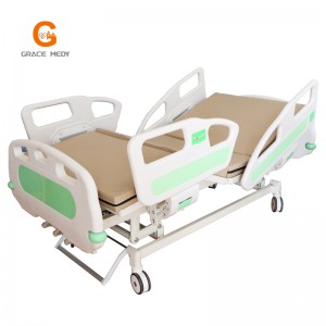 A02-5 ABS central brake medical bed 3 cranks manual ICU hospital bed