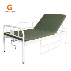 B02 White manual one function hospital patient bed