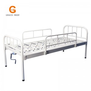 B02 White manual one function hospital patient bed