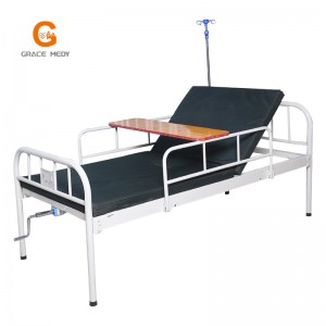 B02 White manual one function hospital patient bed