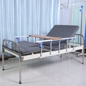 Two function hospital iron bed B04 two cranks hospital bed