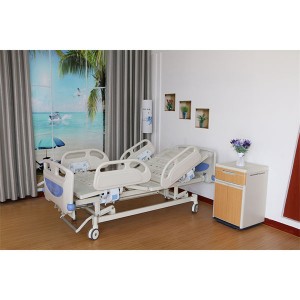 2019 Good Quality China Low Price ABS 3-Function Three-Crank Manual Hospital Bed Patient Bed