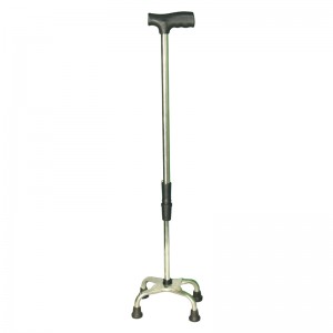 Stable and anti-stumbling handle walking quad cane stick