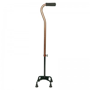 Stable and anti-stumbling handle walking quad cane stick