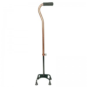 Stable and anti-stumbling handle walking quad cane stick