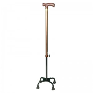 Stable and anti-stumbling handle walking quad cane stick