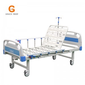 Manufacture Directly Supply Good Quality Adjustable Nursing one Crank Functions Manual Medical Hospital Bed Furniture