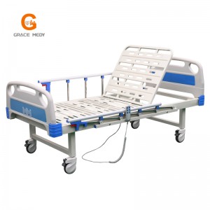 R04E Medical/Patient/Nursing/Fowler/ICU Bed Manufacturer ABS electric two function Hospital Bed with Mattress and I. V Pole