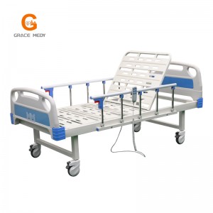 R04E Medical/Patient/Nursing/Fowler/ICU Bed Manufacturer ABS electric two function Hospital Bed with Mattress and I. V Pole