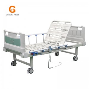 R04E Medical/Patient/Nursing/Fowler/ICU Bed Manufacturer ABS electric two function Hospital Bed with Mattress and I. V Pole