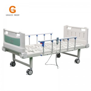 R04E Medical/Patient/Nursing/Fowler/ICU Bed Manufacturer ABS electric two function Hospital Bed with Mattress and I. V Pole