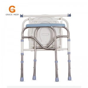 ZB14 Bedside Folding Aluminum Shower Commode Toilet Chair